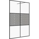 Pregrada za tuširanje s prozirnim staklom ESG 140 x 195 cm crna | shoptok.hr