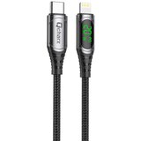 BZ Kabel Qcharx Mallorca Type C do Lightning 3A 20W (1 m) Tkaninski kabel s črnim digitalnim zaslonom iz aluminijeve zlitine, (21580698) | Shoptok.si