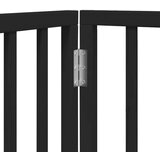 vidaXL Vrata za pse s 3 panela sklopiva crna 150 cm od drva topole | shoptok.hr