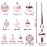 vidaXL Set božičnih okraskov med 150 LED 61 pcs Roza Plastika | Shoptok.si