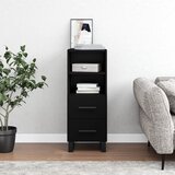 vidaXL Komoda crna 34 5 x 34 x 90 cm od konstruiranog drva Cijene