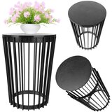 KADAX Okrogla klubska mizica, črna, majhna, podstrešna vrtna košara za balkon, odprtina 54 cm, (5000353038) | Shoptok.si