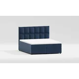 Ropez Tamno plavi tapecirani bračni krevet s prostorom za odlaganje 140x200 cm Flip –