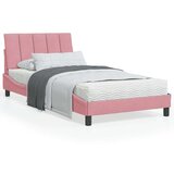 vidaXL Krevet s madracem ružičasti 100x200 cm baršunasti | shoptok.hr