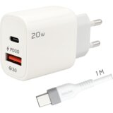 Redline Punjač sa USB-C kablom, 1 x USB-A, 1 x USB-C, 20W - GL20AC+CC-1M Cijene