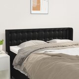  Uzglavlje s ušima crno 147x16x78/88 cm od umjetne kože | shoptok.hr