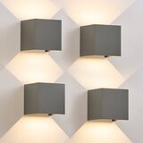 Nettlife LED stenska svetilka 5W, 4 kosi - Zunanja/notranja stenska svetilka siva, nastavljiv dvojni snop vodoodporna IP65 230V 3000K, (22136448) Cene