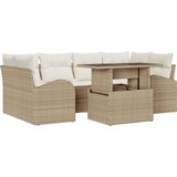 vidaXL set od 7 komada vrtnih sofa s jastučićima bež poli ratan | shoptok.hr