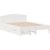 vidaXL Posteljni okvir z vzglavjem bel 160x200 cm trdna borovina, (21321965) | Shoptok.si