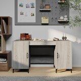 vidaXL Pisalna miza siva sonoma 140x50x75 cm inženirski les | Shoptok.si
