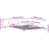 vidaXL Talni posteljni okvir z nočnimi omaricami Bela 160x200cm Trden les | Shoptok.si