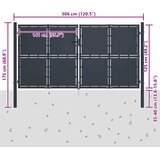  Vrtna vrata Čelik 300x125 cm Antracit | shoptok.hr