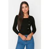 Trendyol Black Button Detailed Knitwear Sweater Cene