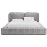 Micadoni Svijetlo sivi tapecirani bračni krevet s prostorom za odlaganje s podnicom 200x200 cm Martina – | shoptok.hr