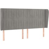  Uzglavlje s ušima svjetlosivo 203x23x118/128 cm baršunasto | shoptok.hr