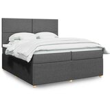  Krevet s oprugama i madracem tamnosivi 200 x 200 cm od tkanine | shoptok.hr