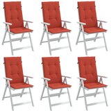  Jastuci za stolice 6 kom prošarano crvena 120x50x4 cm tkanina | shoptok.hr