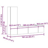  3-dijelni set TV ormarića boja hrasta sonome konstruirano drvo | shoptok.hr