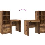 vidaXL stol s pohranom Stari drvo Konstruirano drvo | shoptok.hr