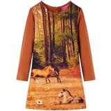  Dječja haljina dugih rukava boja konjaka 116 | shoptok.hr