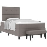  Krevet s oprugama s madracem i klupom taupe 120x200 cm tkanina | shoptok.hr