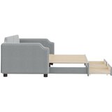  Dnevni krevet na razvlačenje svjetlosivi 90 x 200 cm od tkanine | shoptok.hr