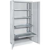 eurokraft pro Omara za material, širina 950 mm, 4 izvlečne police, vrata svetlo siva | Shoptok.si