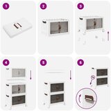  Složiva kutija za pohranu s kotačima 2nivoa 75 L 64x40x76 cm | shoptok.hr