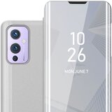 Cadorabo CASE, združljiv z OnePlus v Agate Silver - Clear View Zrcalo Zaščitni pokrov s funkcijo stojala 360 stopinj zaščita, (20570123) | Shoptok.si