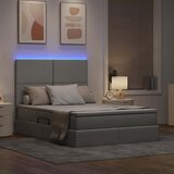  LED krevet za pohranu s madracem Svjetlosiva 140 x 200 cm | Shoptok.si