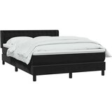 vidaXL Box spring postelja z vzmetnico črna 160x210 cm žamet | Shoptok.si