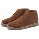 Ombre Men's eco leather shoes with insulated high upper - black Cene