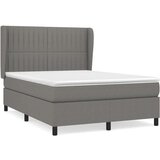  Box spring postelja z vzmetnico temno siva 140x200 cm blago, (20898991) | Shoptok.si
