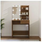  Toaletna mizica z LED lučkami rjavi hrast 74,5x40x141 cm | Shoptok.si
