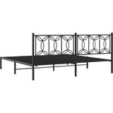  Metalni okvir za krevet s uzglavljem crni 193x203 cm | shoptok.hr