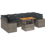  8-dijelni set vrtnih sofa od poliratana s jastucima sivi | shoptok.hr