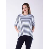 Look Made With Love Woman's Blouse 32 Portofino Navy Blue/White