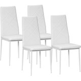  Set od 4 stolice blagovaonske stolice kuhinjske stolice 41 cm x 50 cm x 97 cm bijele Cijene