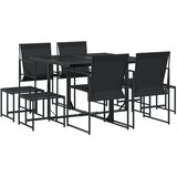  9-dijelni vrtni blagovaonski set crni od tekstilena | Eponuda.com
