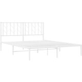  Metalni okvir za krevet s uzglavljem bijeli 150x200 cm | shoptok.hr