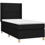  Box spring postelja z vzmetnico LED črna 80x200 cm blago, (20901838) | Shoptok.si