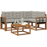  Set vanjskih sofa 5 kom. Prirodna i svijetlo siva | shoptok.hr
