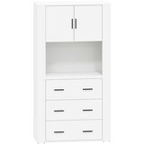 Maison Chic Visoka omara - Komoda - Predalnik bel inženirski les, (21715621) Cene