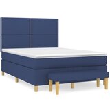 Maison Chic Box spring postelja - Vzmetna postelja z vzmetnico modra 140x200 cm blago SL21036, (21880780) | Shoptok.si
