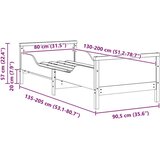  Produživi krevet za djecu Voštano smeđa 80 x 130 / 165 / 200 cm | shoptok.hr