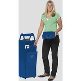 VAR Posoda za odpadke s pepelnikom, prostornina 60 l, ŠxVxG 480 x 960 x 250 mm, modra RAL 5010 | Shoptok.si