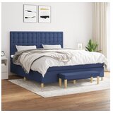 vidaXL Box spring postelja z vzmetnico modra 180x200 cm blag Cene
