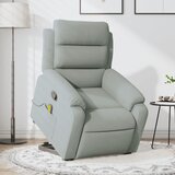  Masažni naslonjač na podizanje svjetlosivi baršunasti | shoptok.hr