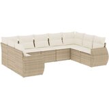 vidaXL 9-dijelni set vrtnih sofa s jastucima bež od poliratana | shoptok.hr