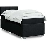 vidaXL Krevet s oprugama i madracem crni 90x200 cm od tkanine | shoptok.hr